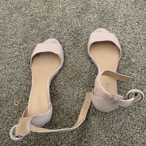 Blush suede j crew wedges